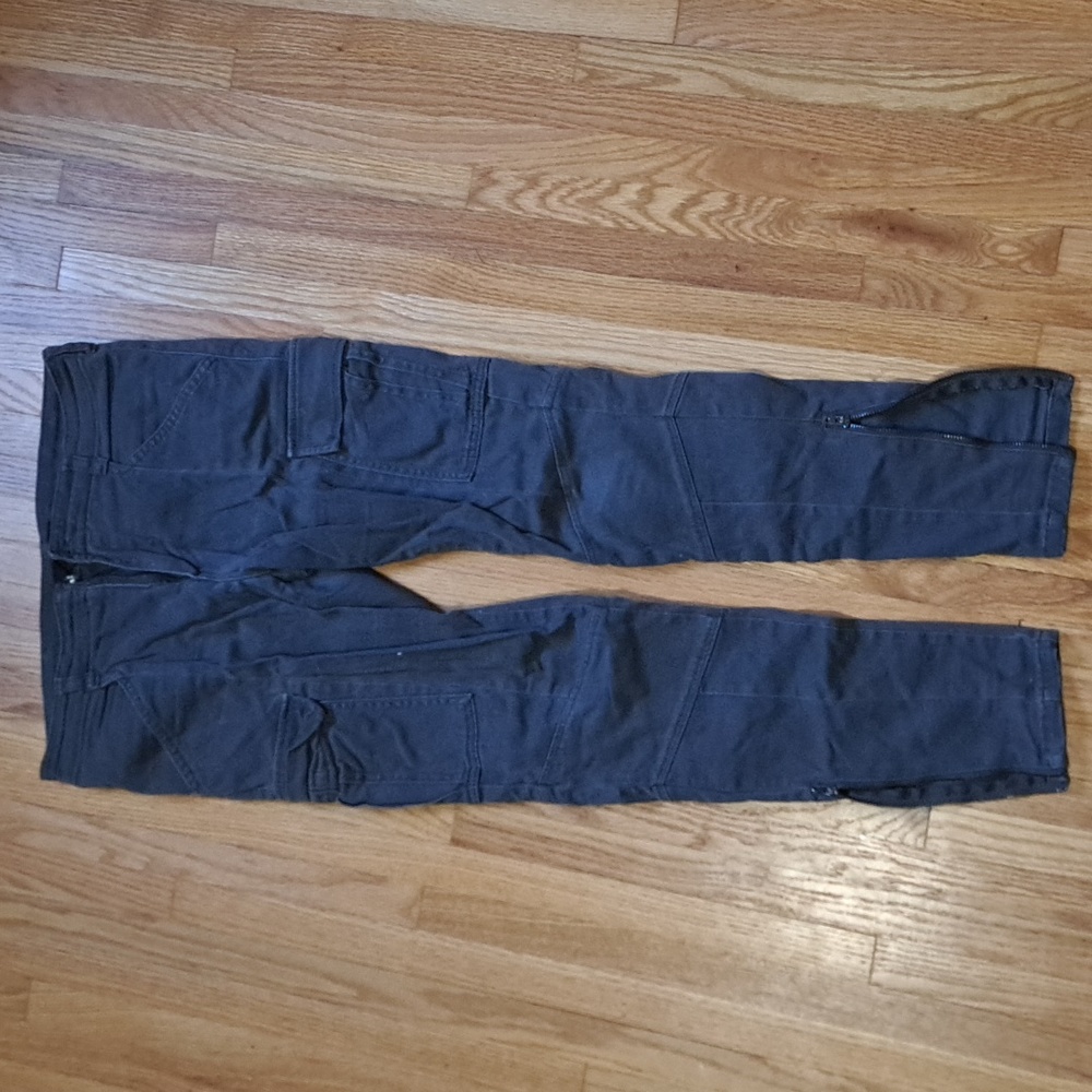 Gray skinny cargo pants